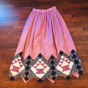 Vintage Boho|Prairie| Patchwork Quilt Skirt SZ S